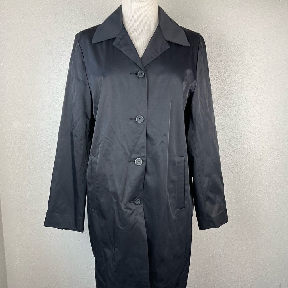 Weatherproof Black Light Button Down  Overcoat Size M EUC